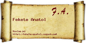 Fekete Anatol névjegykártya